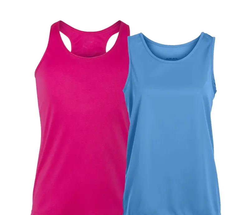 Pink and blue color tank tops
