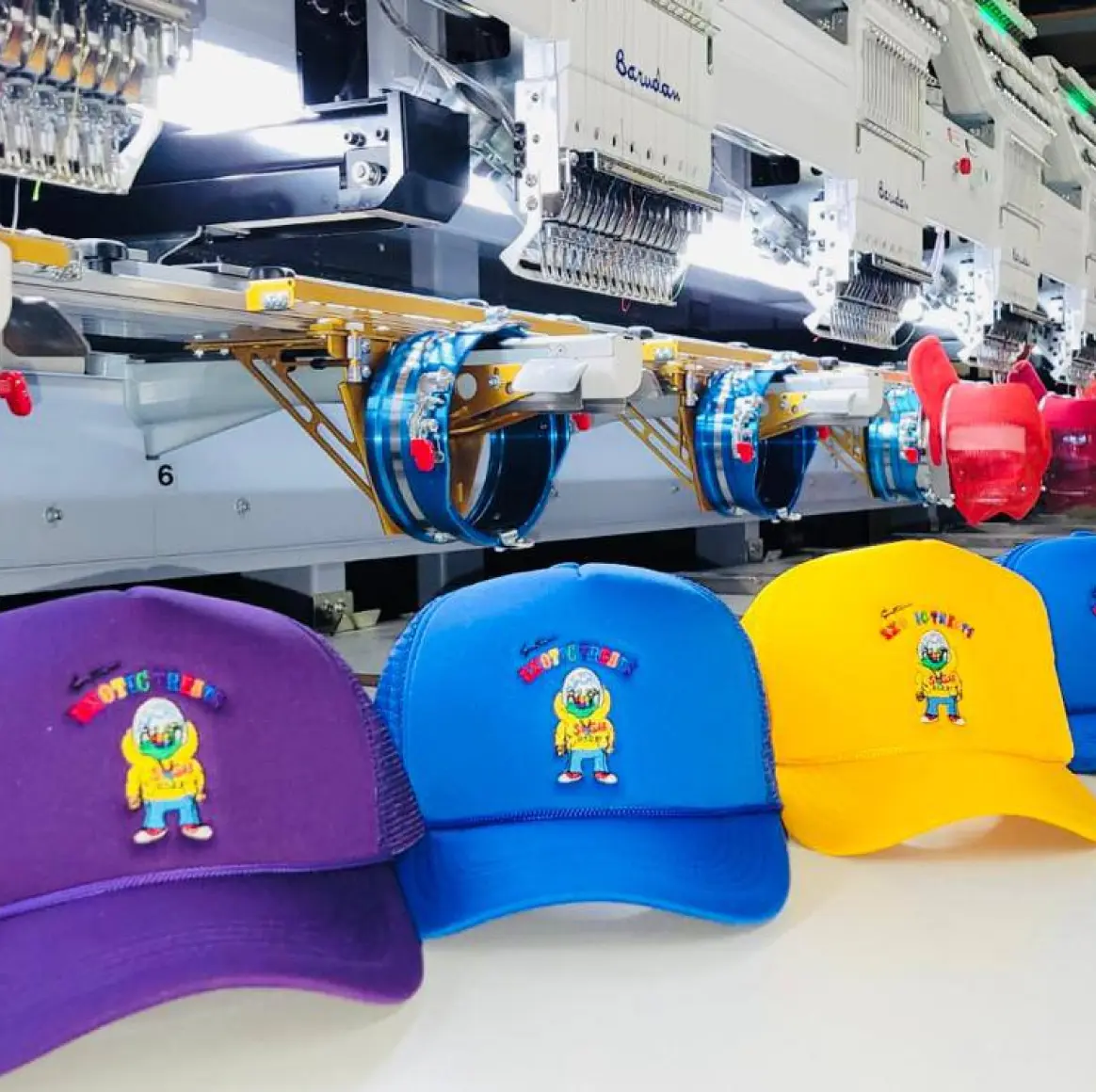 Colorful embroidered hats 