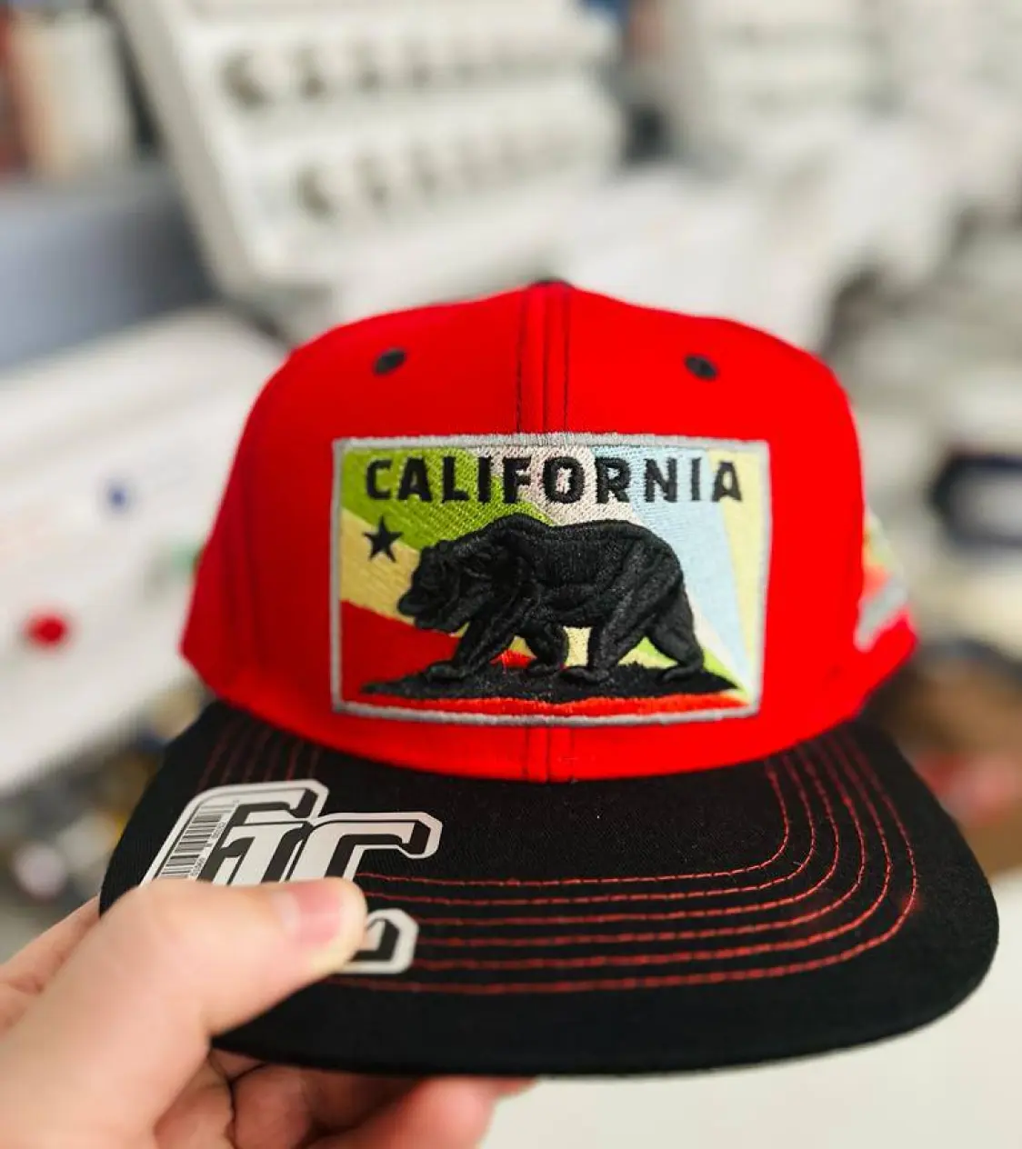 Red cap with California print