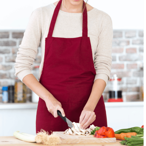 Red color apron